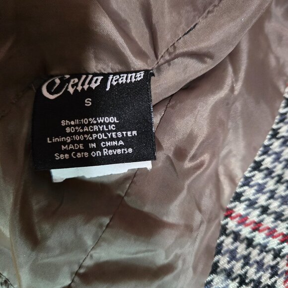 Y2K Vest Waistcoat Fitted Houndstooth Size XS Academia Office Siren Beige Black - Picture 12 of 12